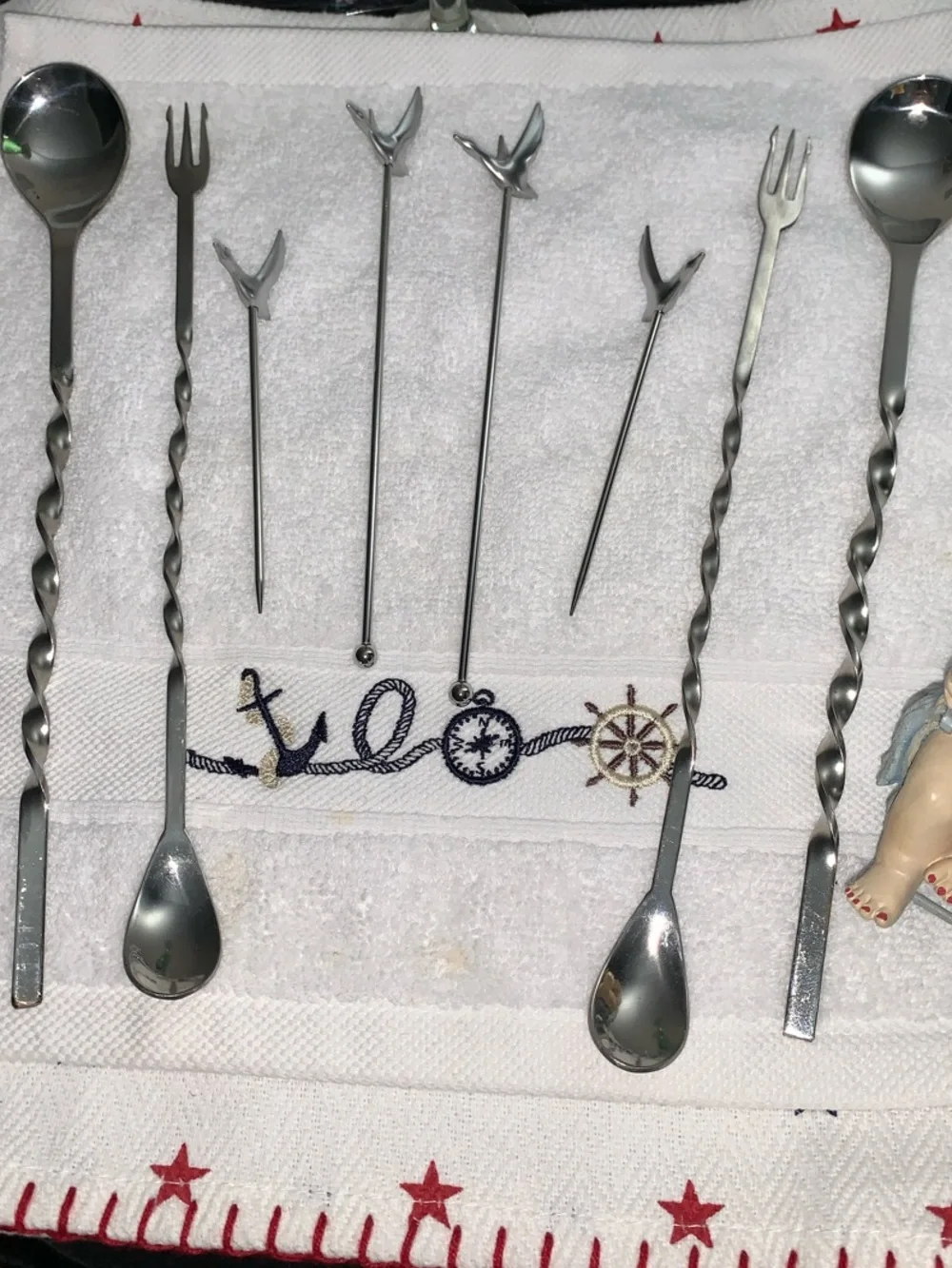 4 Stainless Steel Twist-Handle Stirrers & 4 pc Grey Goose Cocktail Set